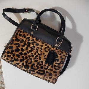 Leopard Calf Hair Leather Purse